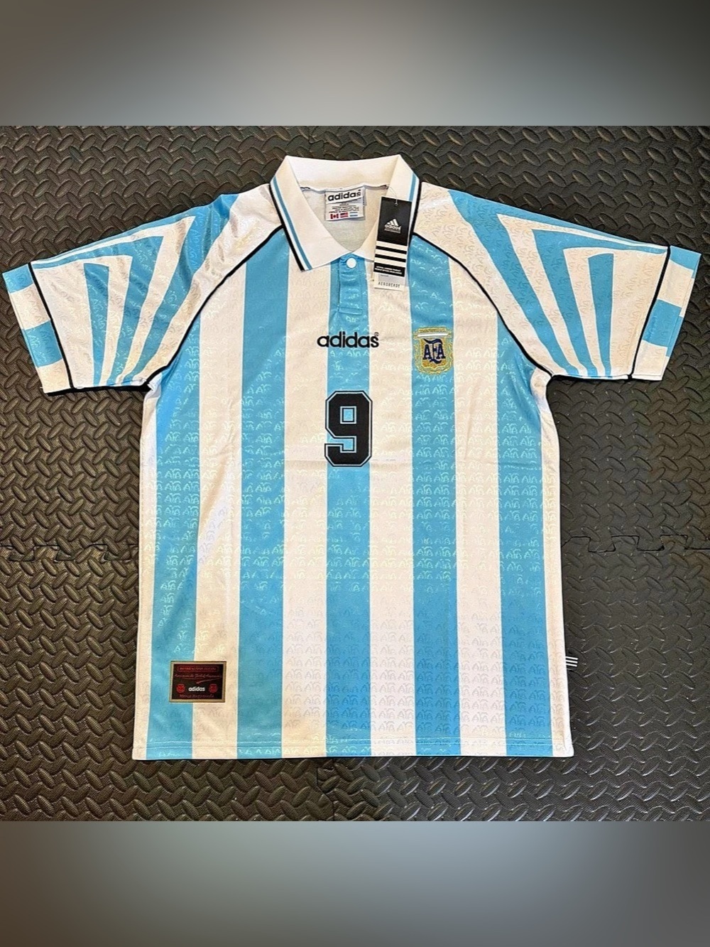 Argentina Batistuta #9 1994 Worldcup Home Jersey Vintage Style